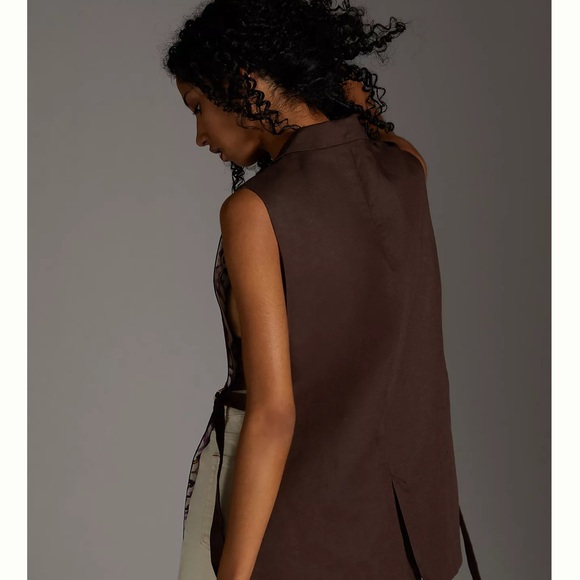 NWOT chocolate brown vest by Maeve for Anthropologie - Picture 4 of 11